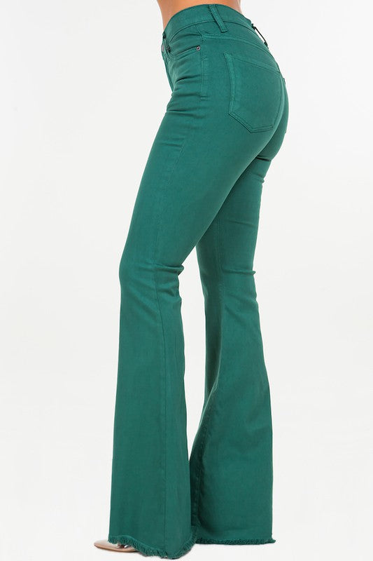 Bell Bottom jean in Hunter Green