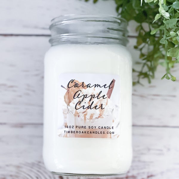 CARAMEL APPLE CIDER 16oz Mason Pure Soy Candle